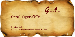 Graf Agenór névjegykártya